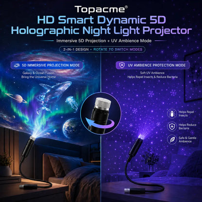 Topacme® Night Light Projector - Smart Holographic Star Projector