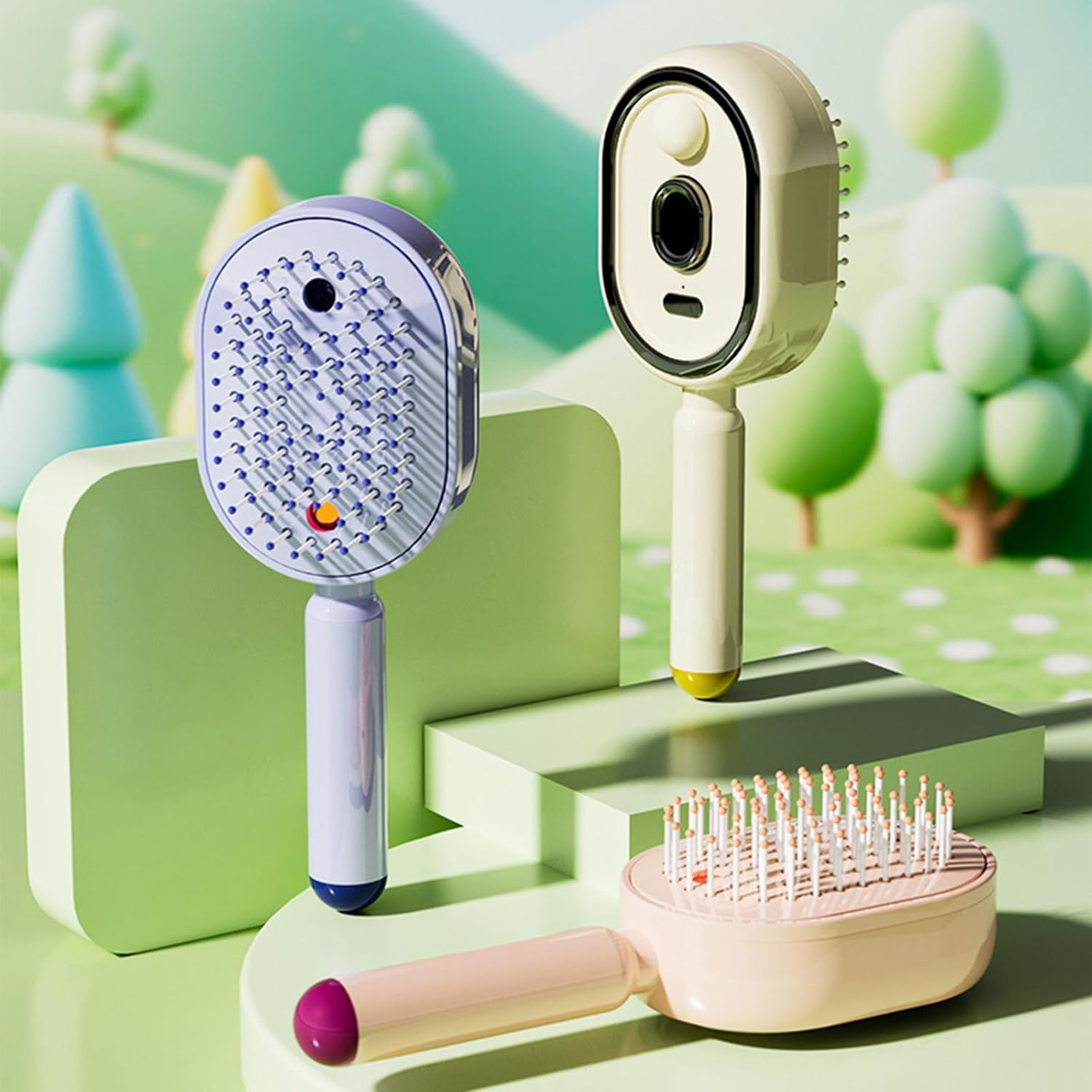 🔥Electric Spray Air Cushion Massage Hair Comb – Anti-Tangle & Essential Oil Mist Brush