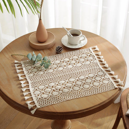 French Crochet Tassel Placemat Set